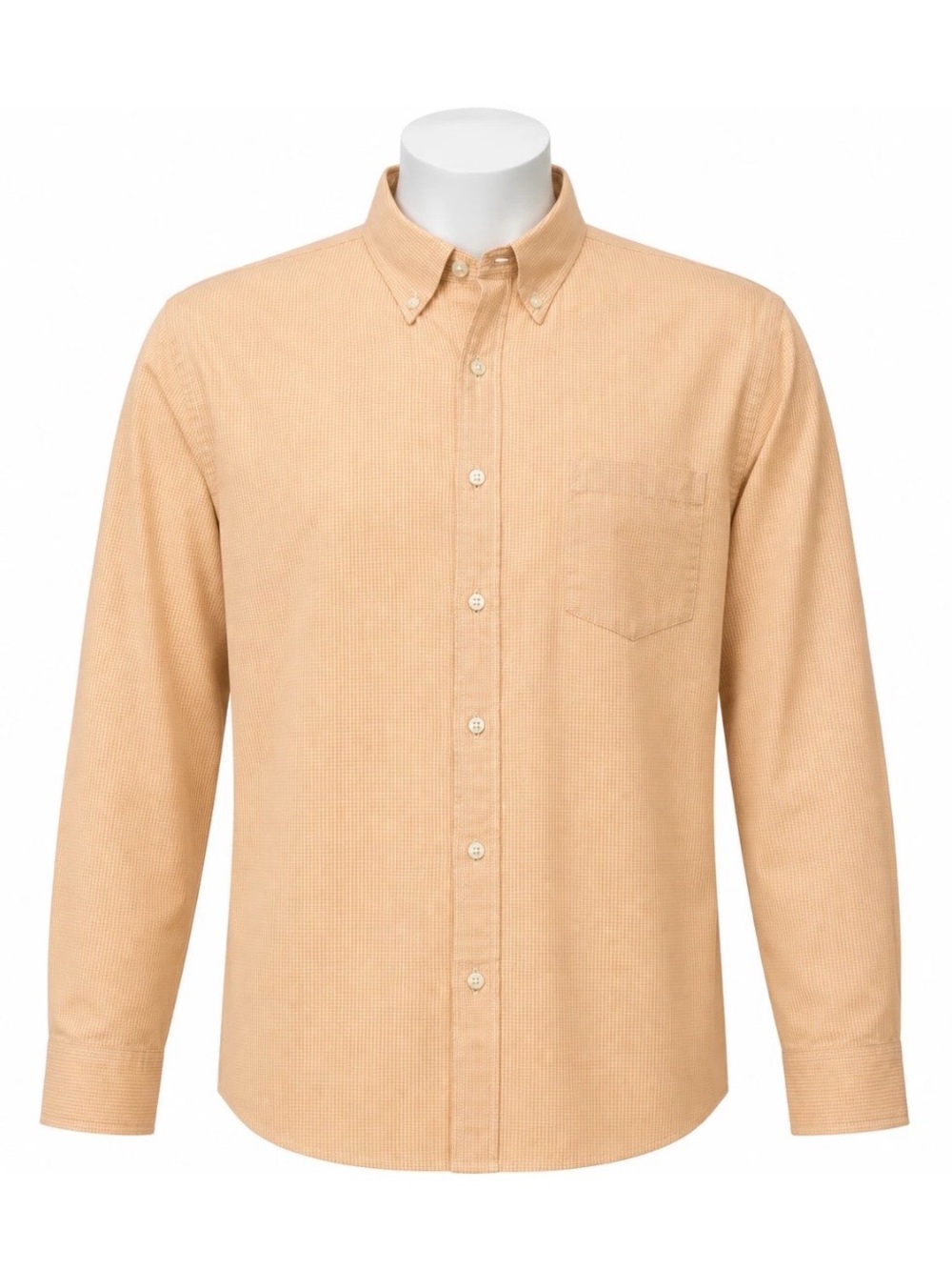 J CREW Tailored Fit LS Orange White Shirt Large